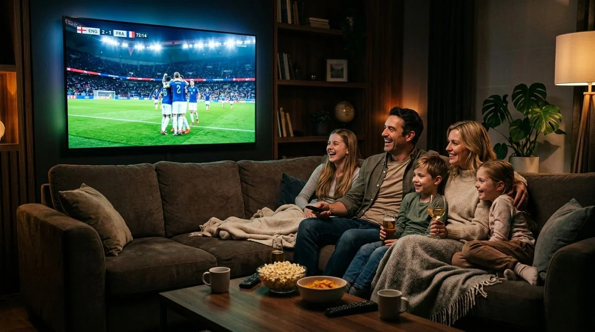 Famille regardant la télévision
